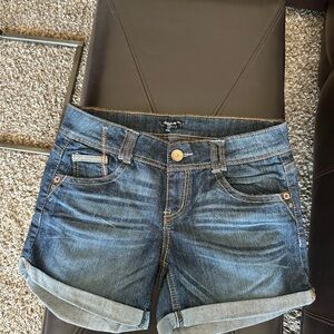 Sequin Hearts Dark Blue Jean Shorts